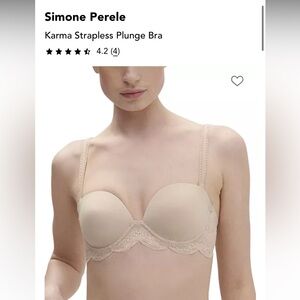 Simone Perele Karma Strapless Plunge Bra - Beige size 32C
